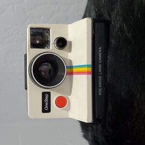 VINTAGE POLAROID ONE STEP LANDING CAMERA OFF WHITE ICONIC STRIPES INSTANT